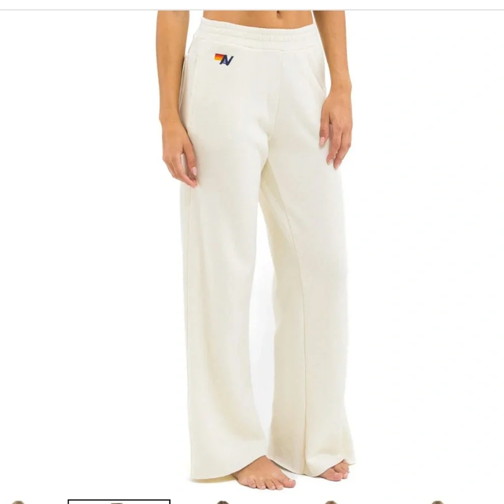 NWTA Aviator Nation Cream Lounge Pants with Neon Stripes- Medium - Picture 14 of 16